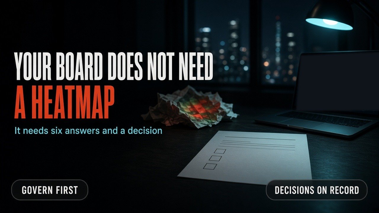 Your Board Does Not Need a Heatmap. It Needs Six Answers.